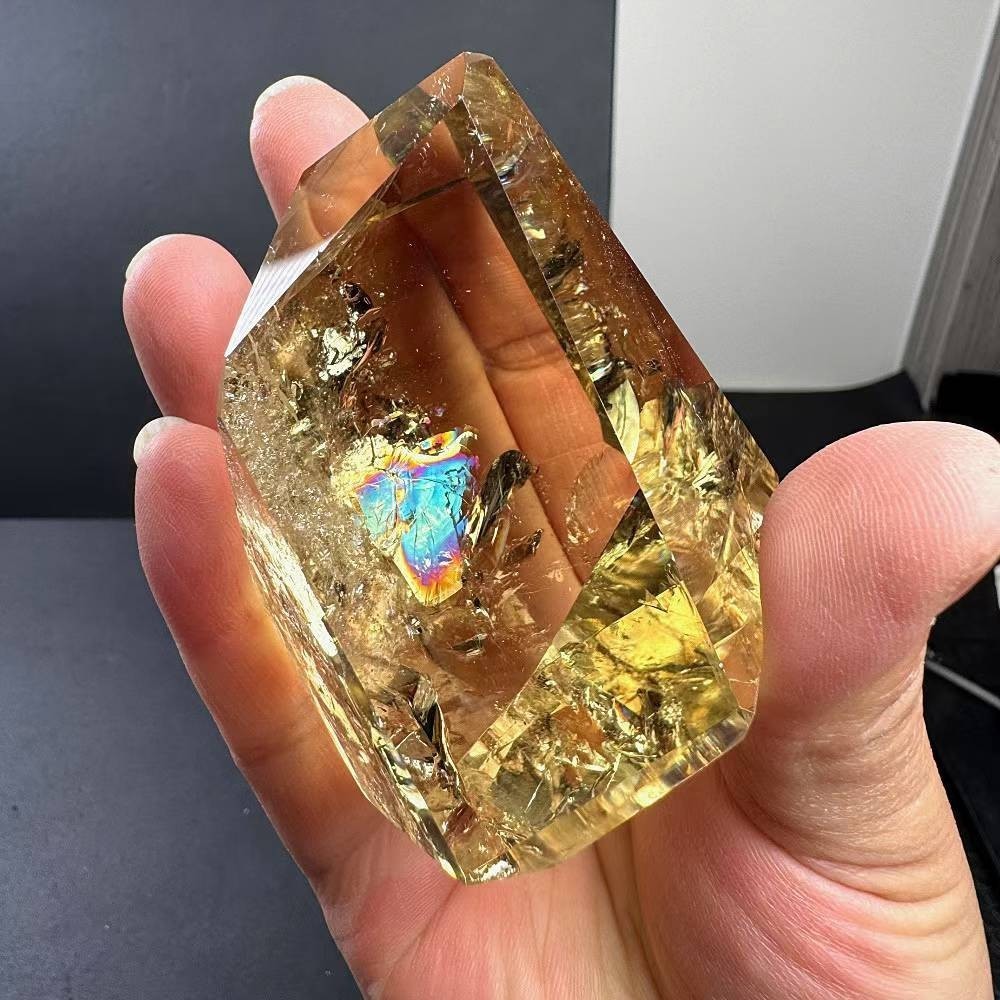 266g Natural Citrine Quartz Carved Freeform Crystal Reiki Healing Decor