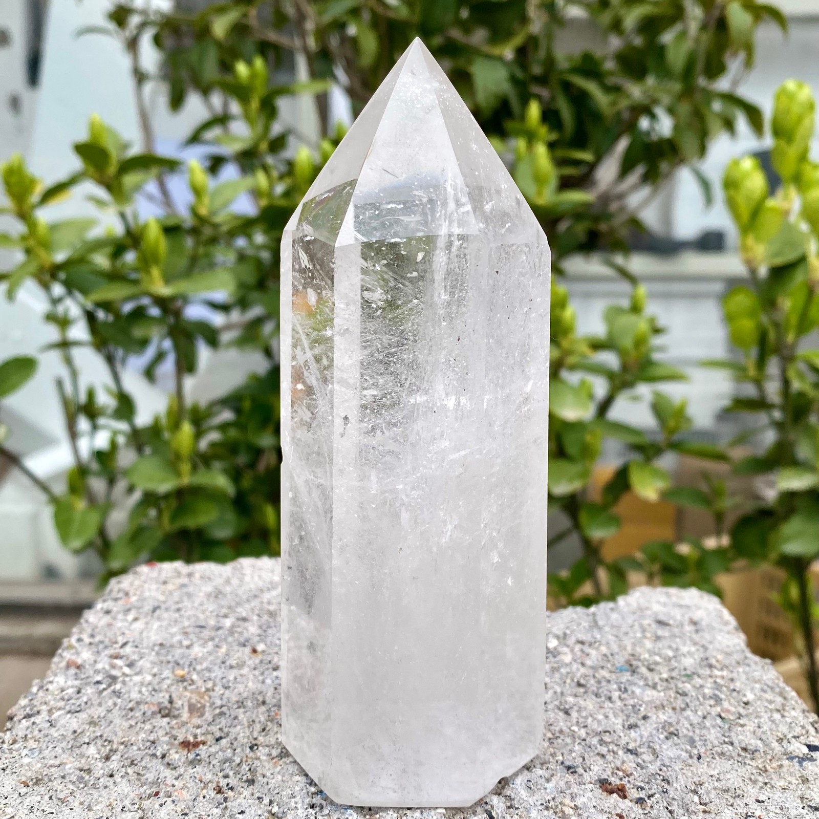 1.01LB Natural Clear White Crystal Obelisk Transparent Quartz Energy Column Reik