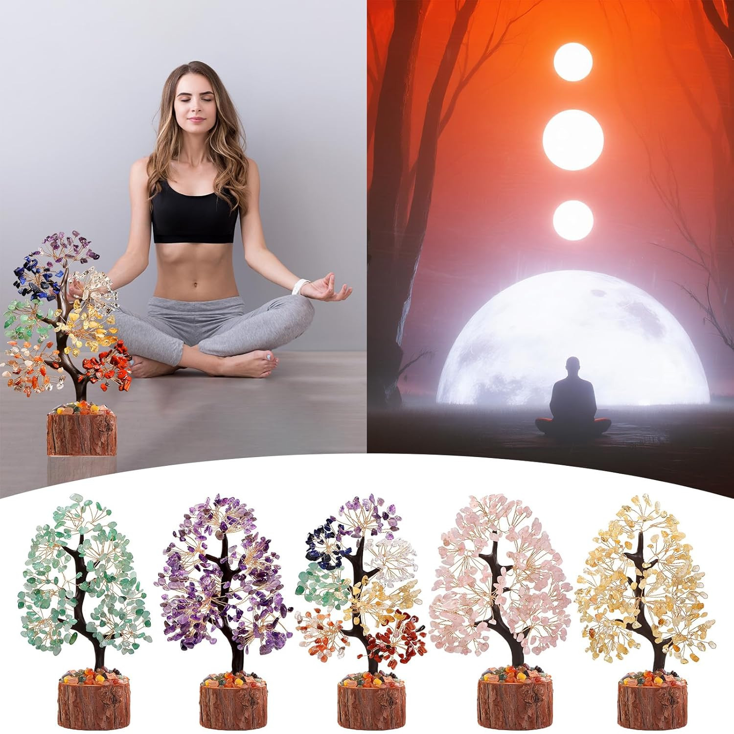 7 Chakra Crystal Tree of Life,Handmade Birthday Gifts for Women Mom Sister Boss,