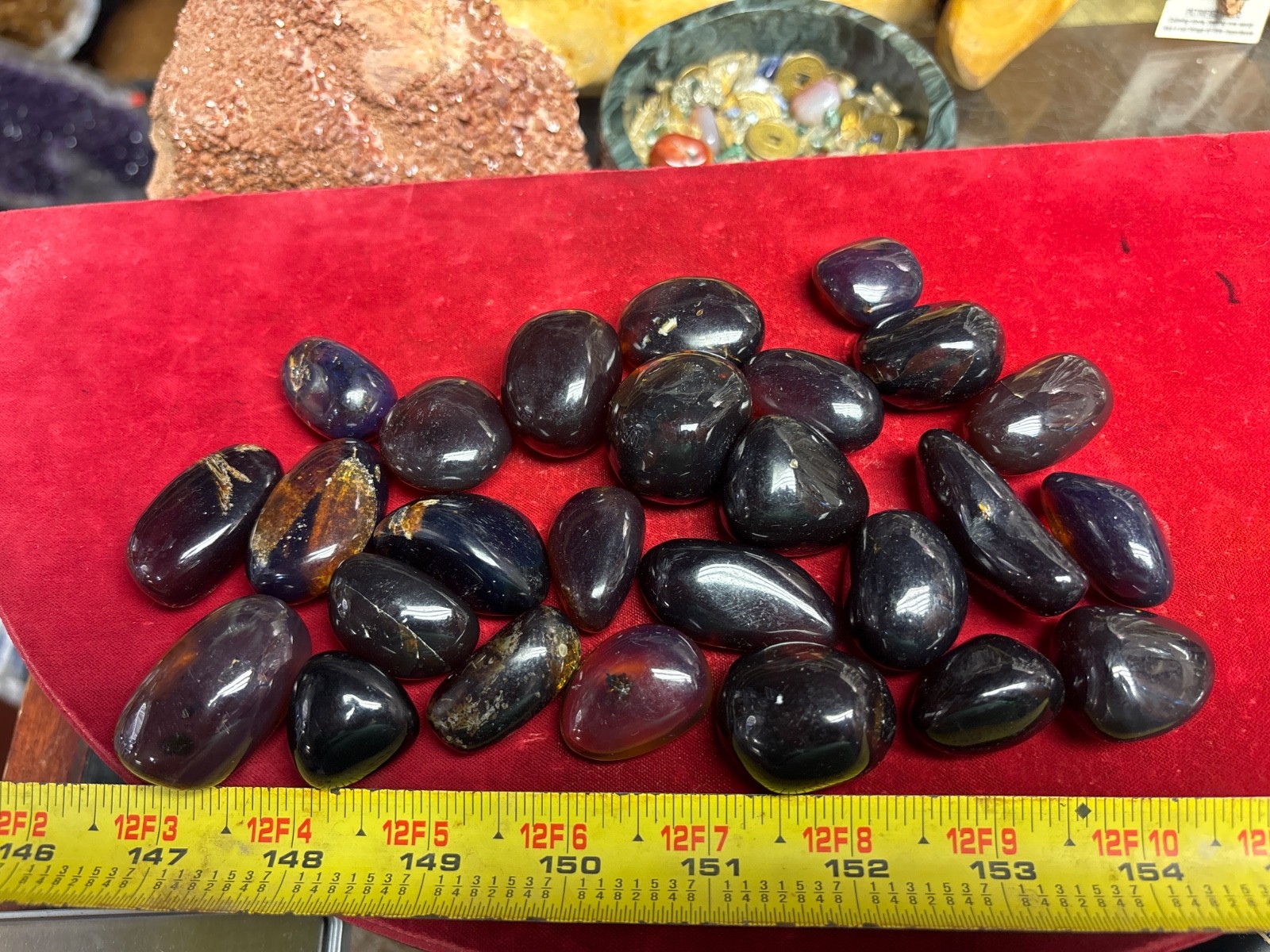 1/2 Pound Of Hand Picked Piece Red Amber Rare Tumbled Stones 20-25mm