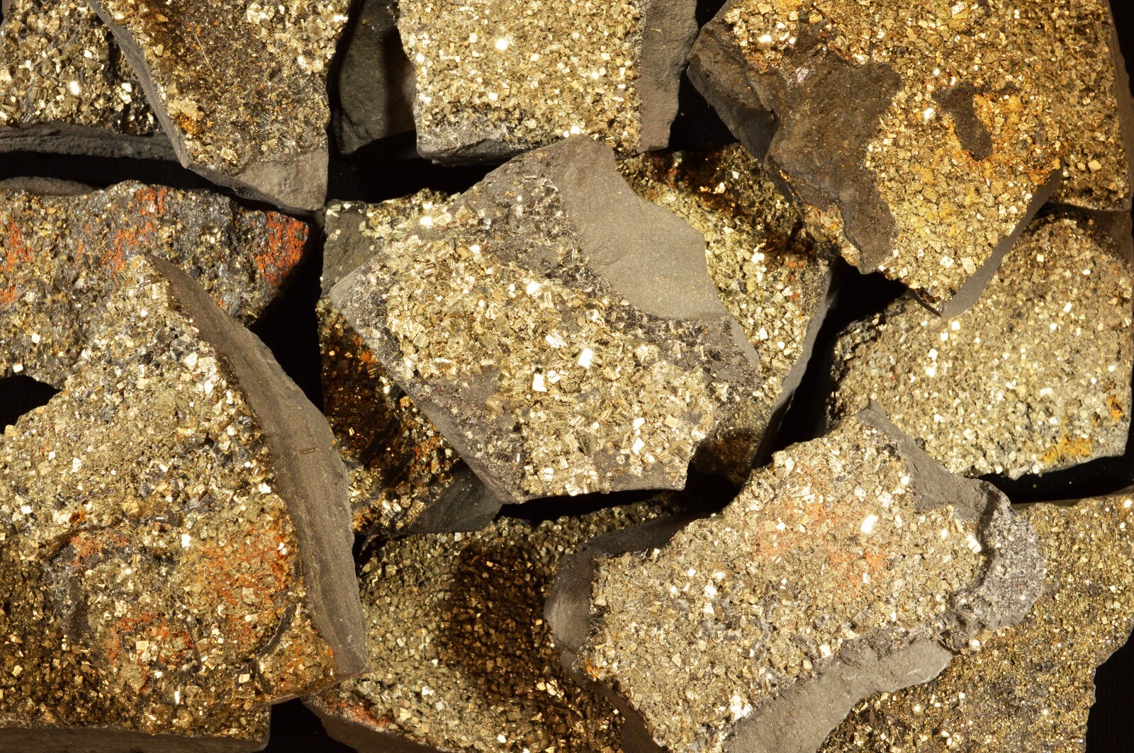 PYRITE On SHUNGITE 2″ 1-2 Oz Rock Mineral Specimen Root Chakra Healing Crystal