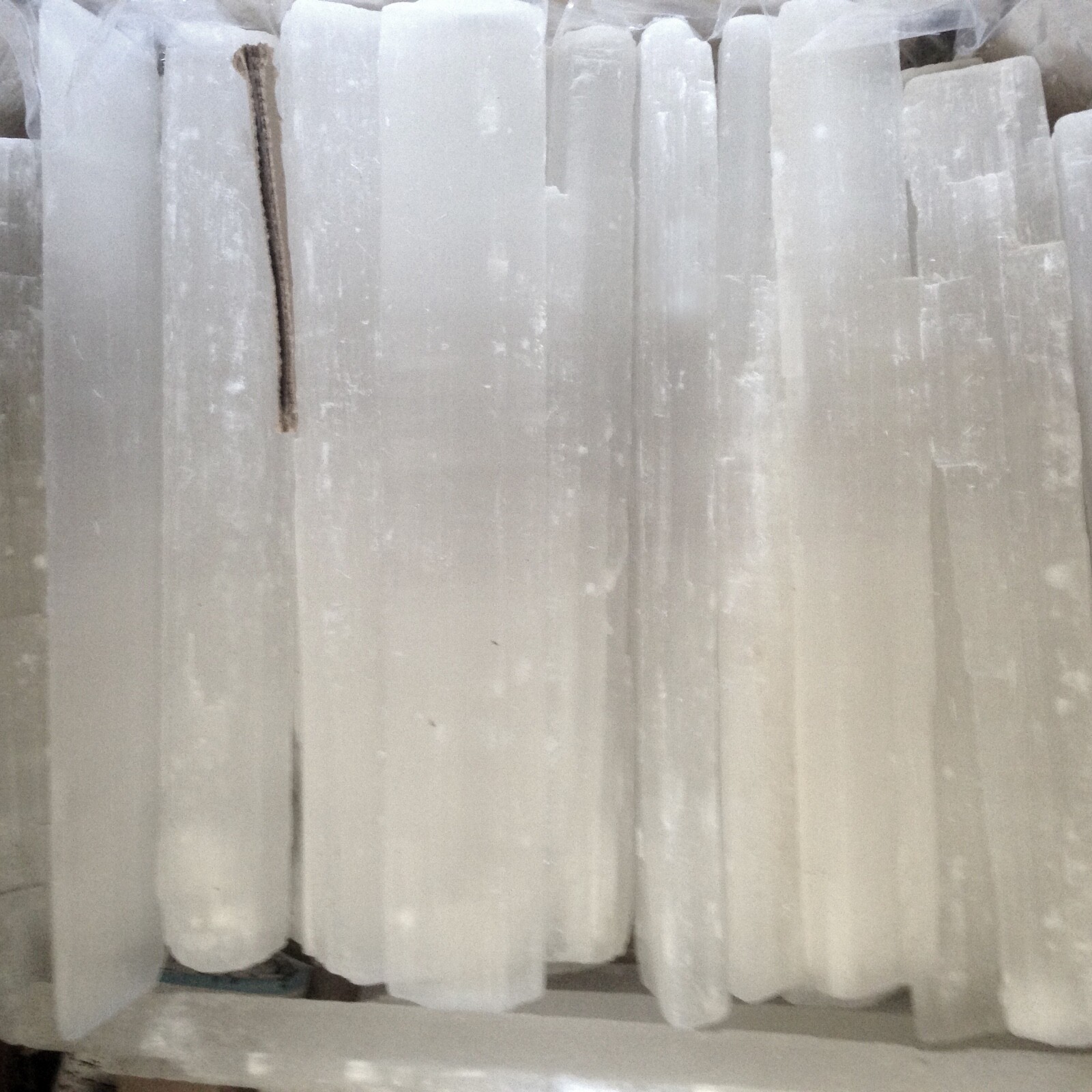 10 lbs XL Selenite Logs ” Natural Crystal Wand Bulk Lot 14″ Bars Stick 10 Pounds