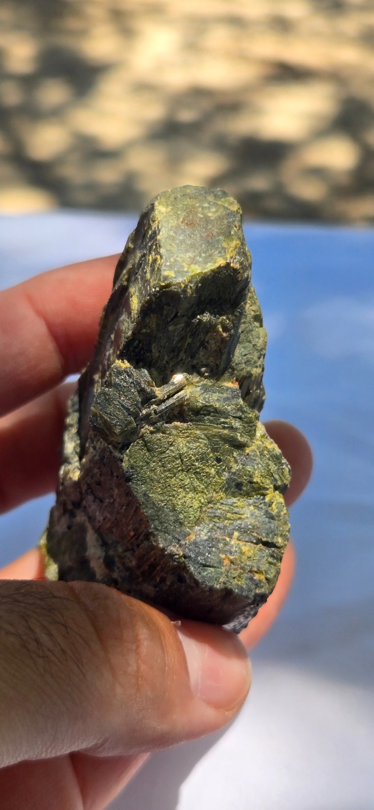Beautiful Raw All Natural Green Epidote Crystal Stone Cabinet Specimen 6.2 Ozs