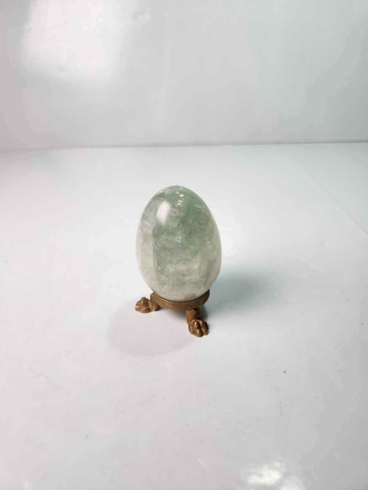 Green Flourite Crystal Egg With Stand 2”