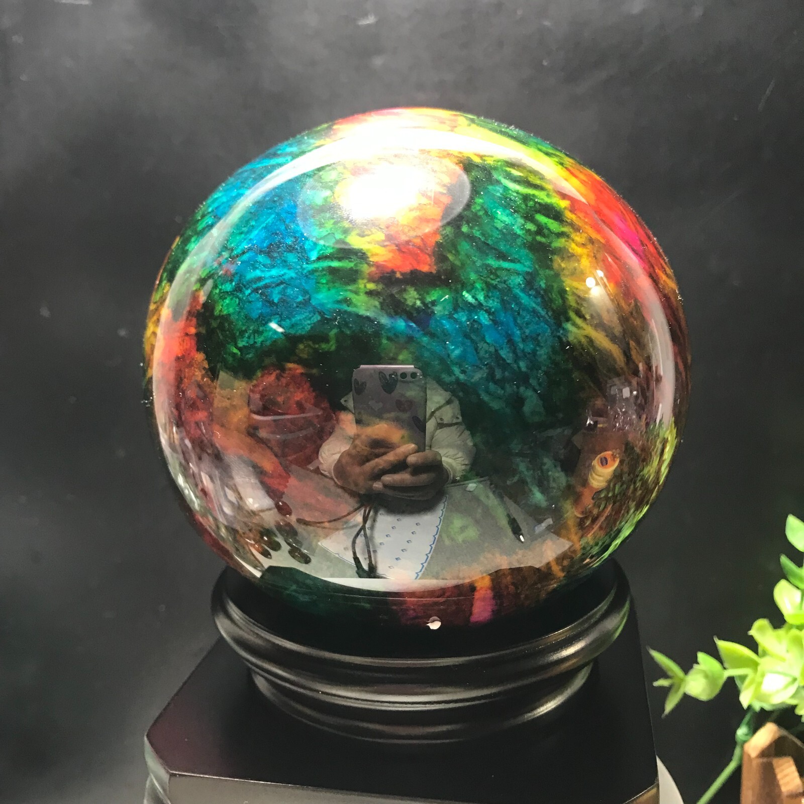 103mm 1680g “Seven Colors Jade” sphere specimen -Taiwan China Gift 01
