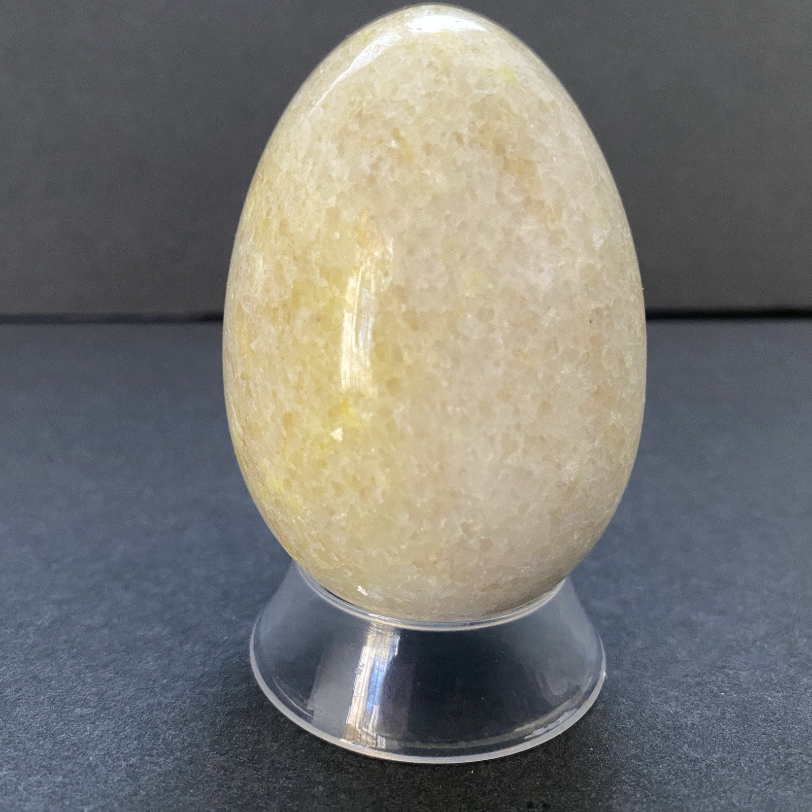 Natural Onyx Stone Egg With Stand Hand Polished Banded Agate Calcite Crystal