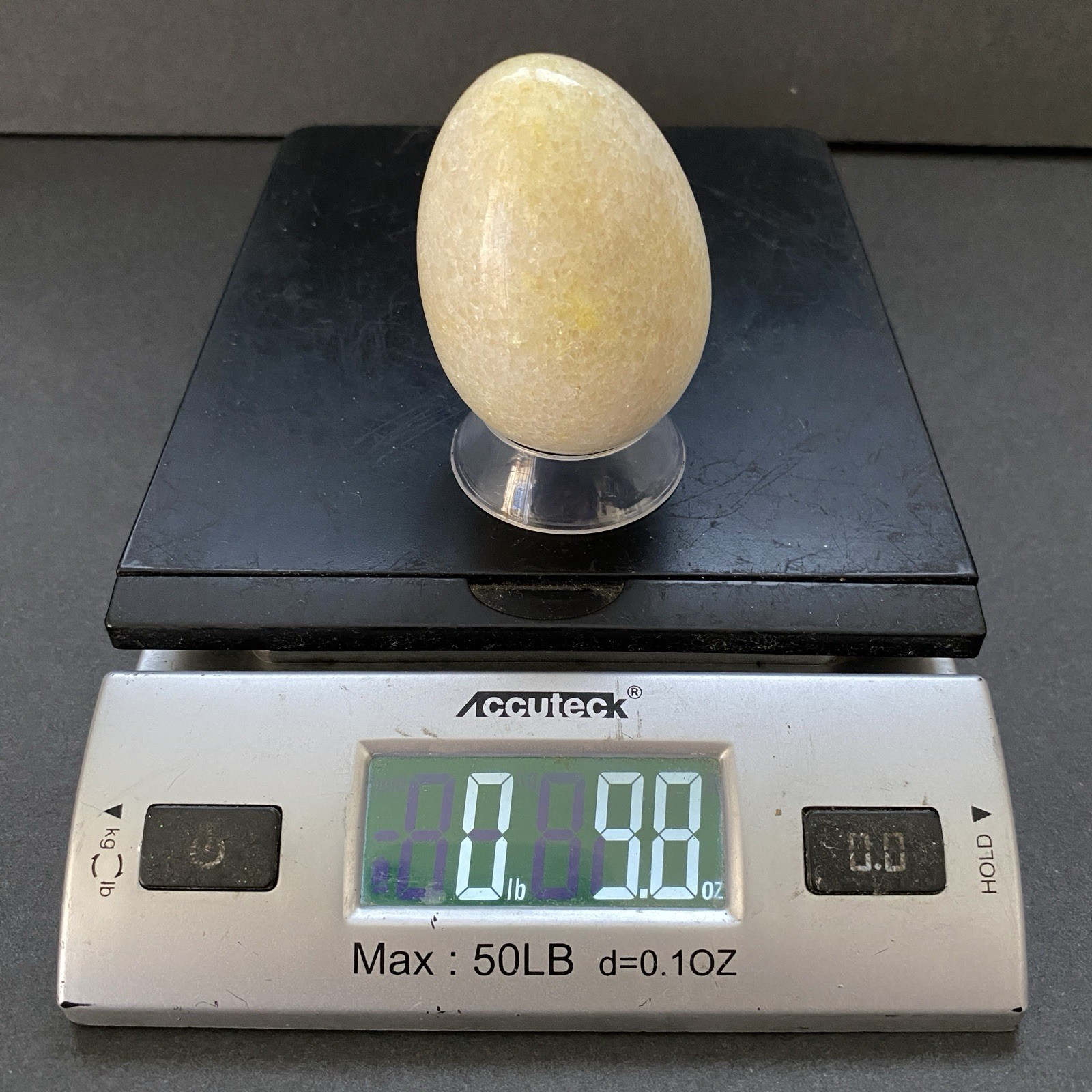 Natural Onyx Stone Egg With Stand Hand Polished Banded Agate Calcite Crystal