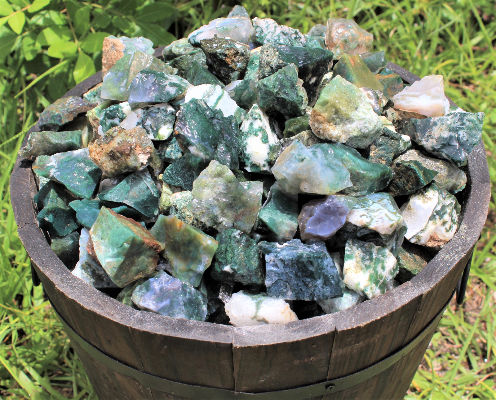 5 lb HUGE Bulk Lot Natural Rough Moss Agate (Raw Rock Stone Crystal Healing)