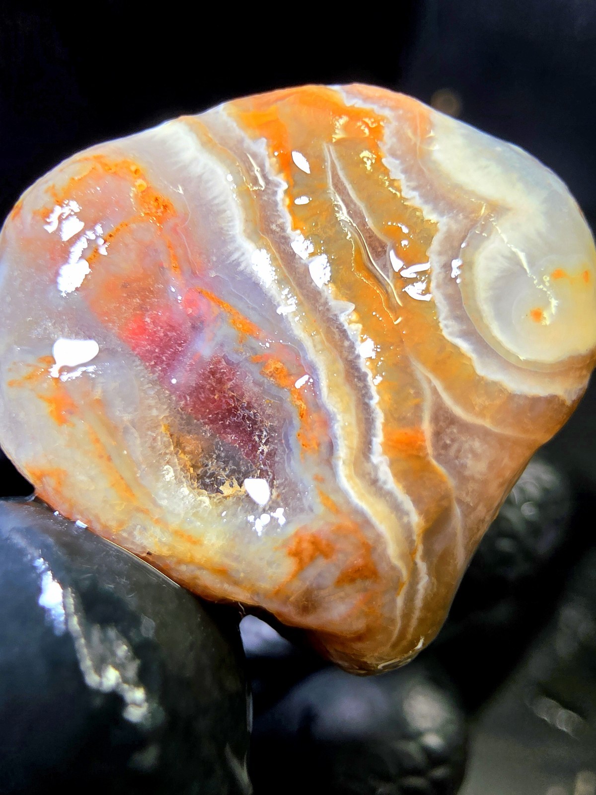 Lake Superior Fragmented Membrane Agate In Blue Chalcedony & Amethyst Quartz 1oz