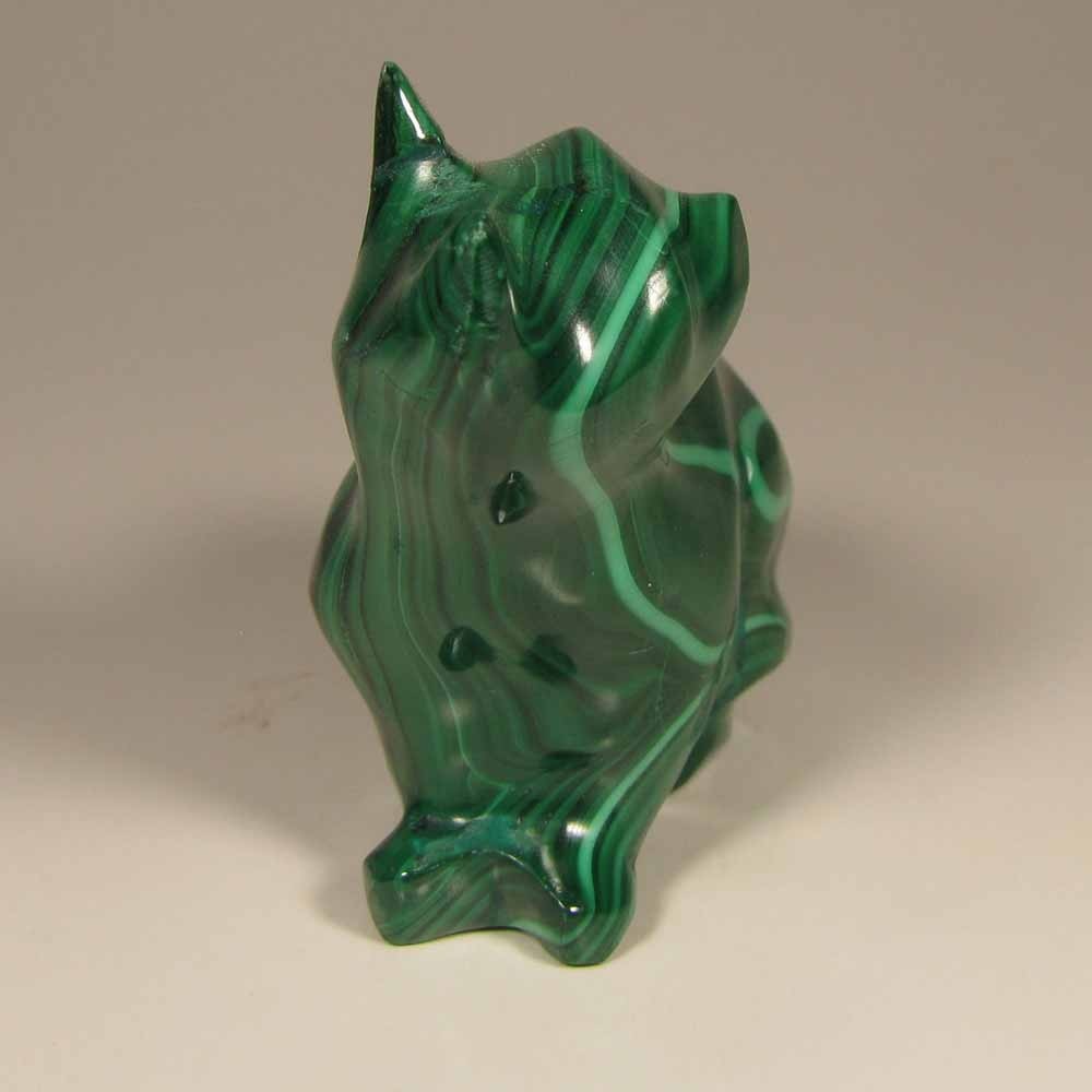 2.4″ Handcarved MALACHITE CAT Gemstone Animal Carving – Congo, Africa
