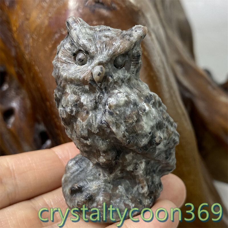 2.3″ Natural Yooperlite Quartz Crystal Skull Hand Carving Owl Reiki Healing 1pc