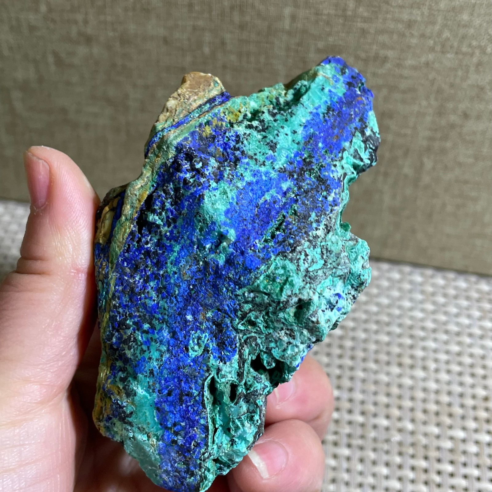Restoration of Blue Copper Ore Quartz Crystal Mineral Samples 231g