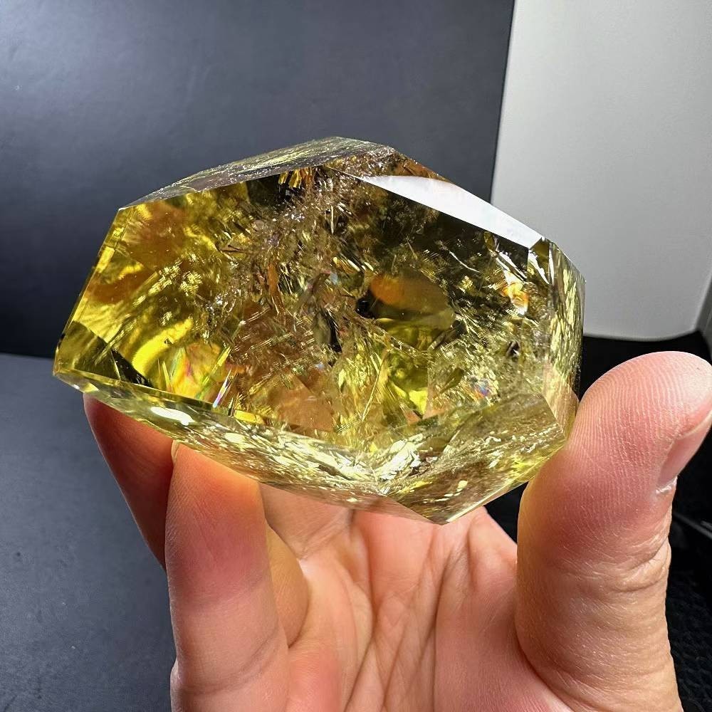 342g Natural Citrine Quartz Carved Freeform Crystal Reiki Healing Decor