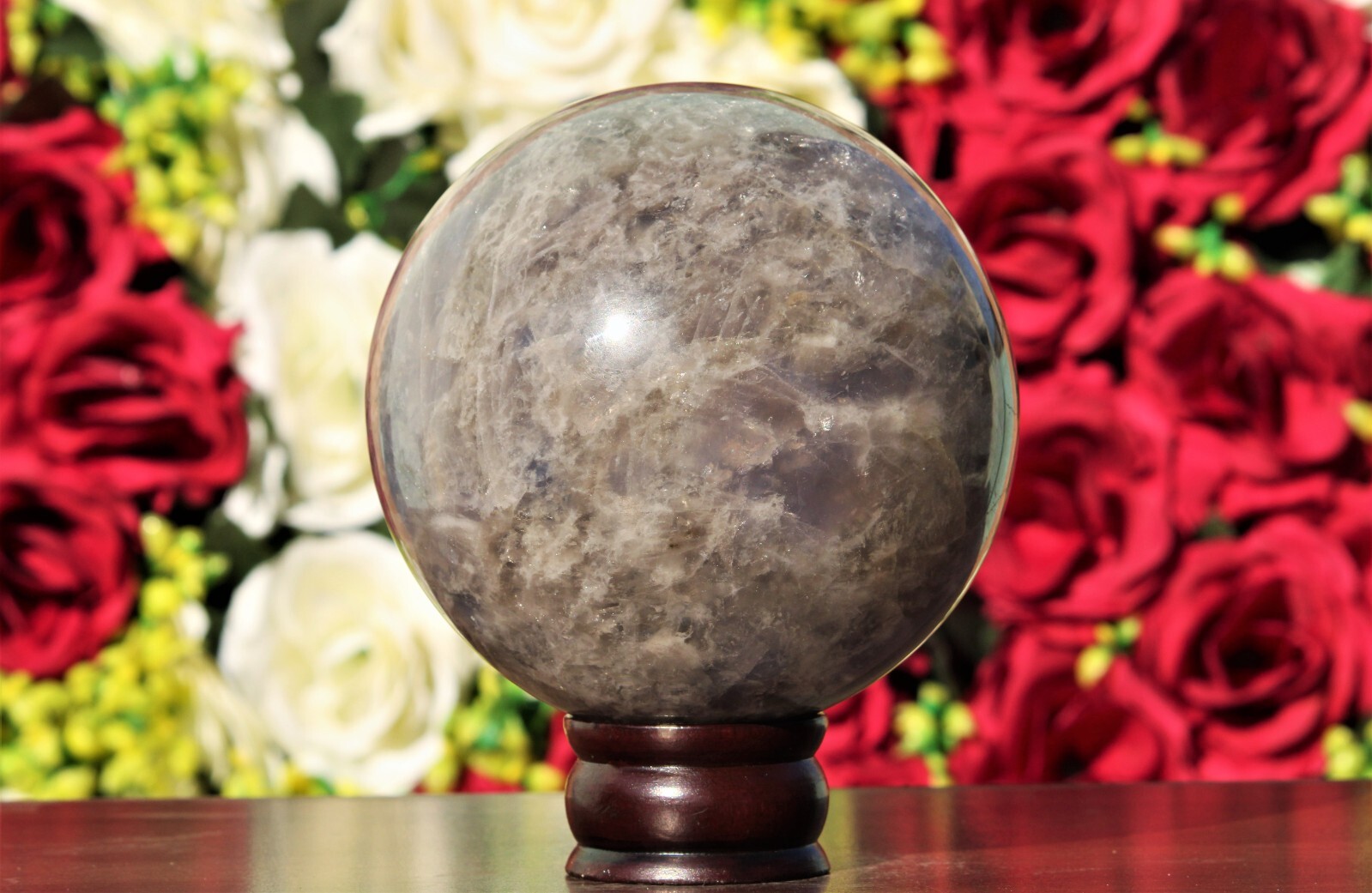 Large 145MM Natural Gray Blue Chalcedony Natural Rock And Minerals Stone Sphere