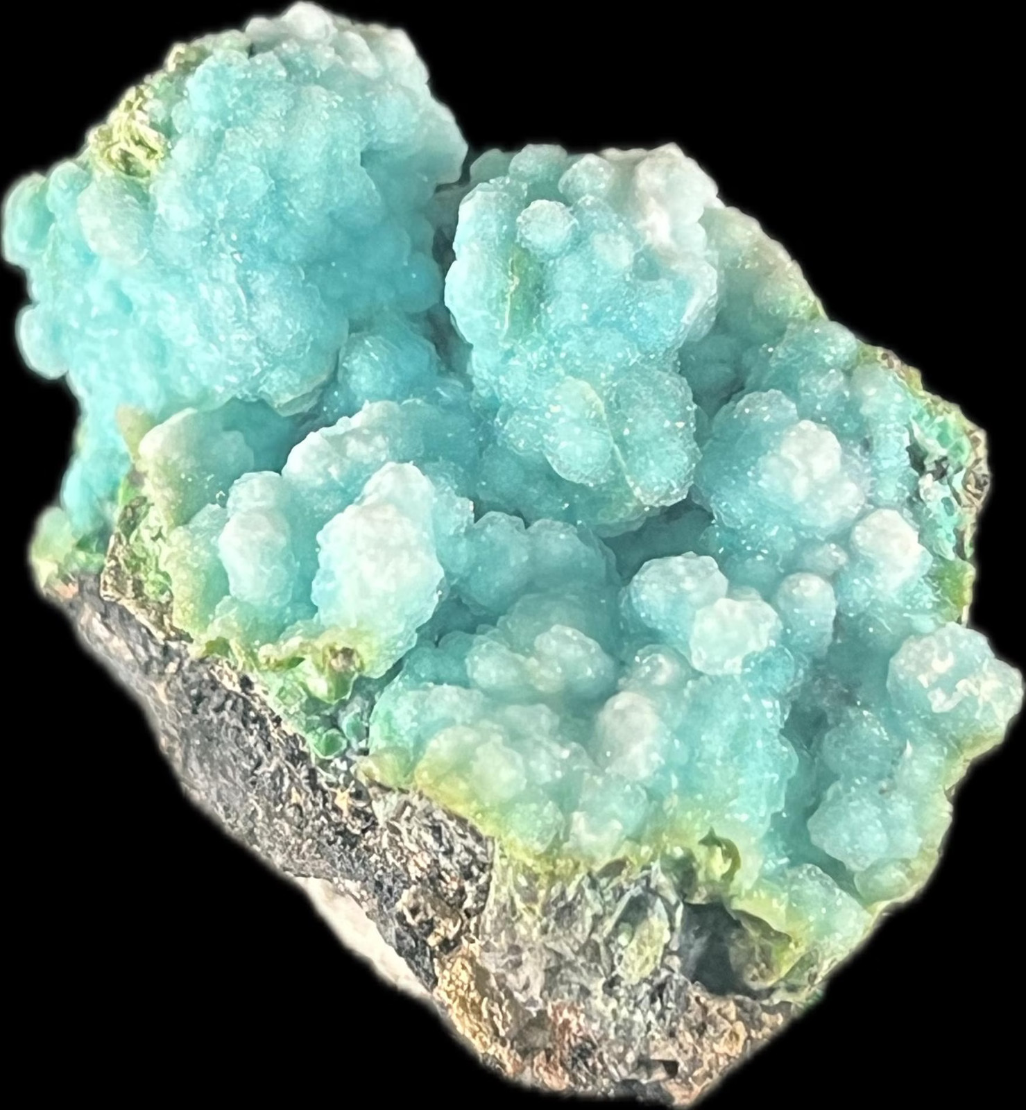 Chrysocolla with quartz thumbnail mineral specimen from the Planet Mine, Arizona