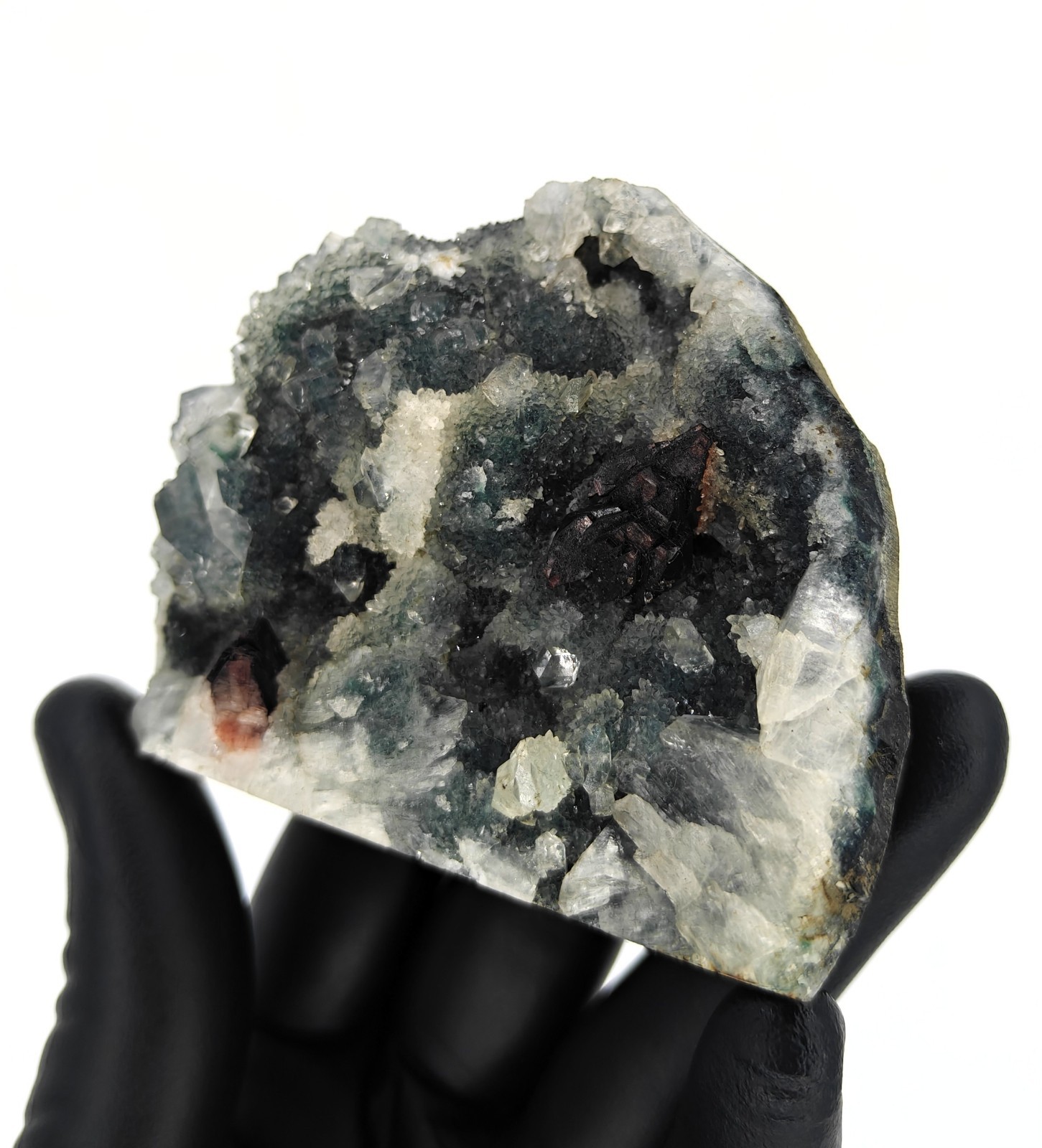 Natural Dark Brown Heulandite with Apophyllite on Chalcedony Minerals #672