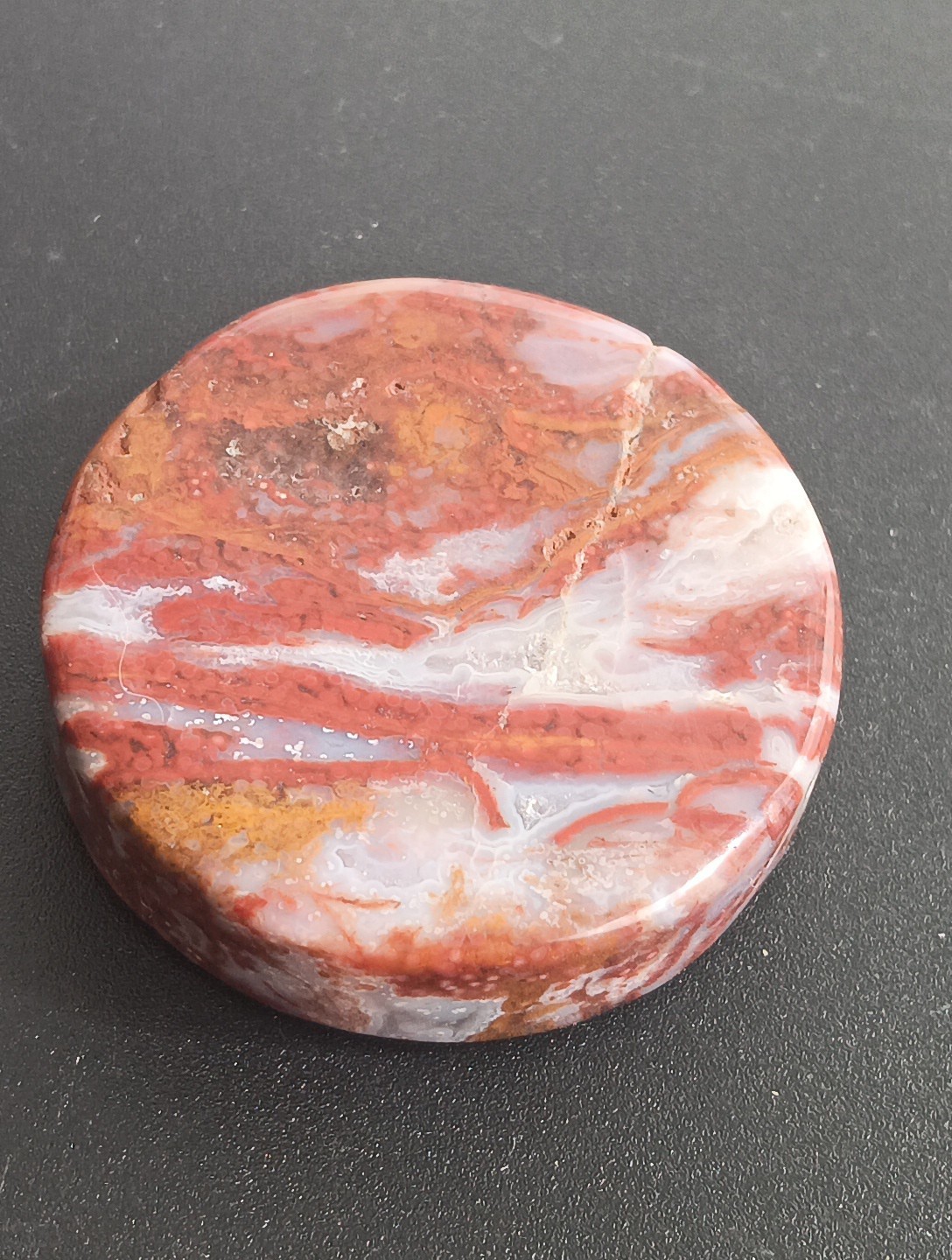 Cathedral Lace Agate Rare Mineral Mexico Mined 1-5/16″ Wide 1/4″ Thick