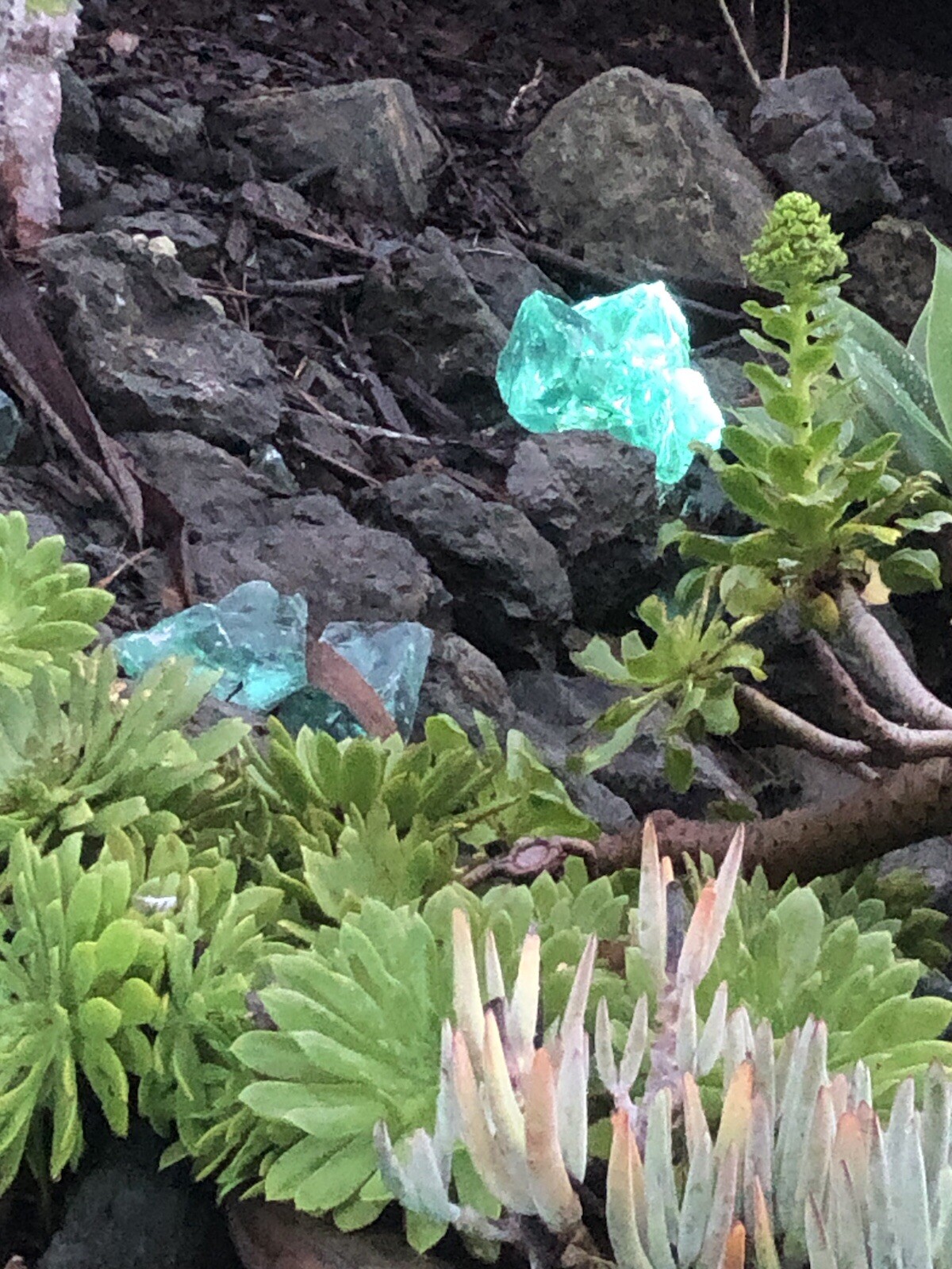 Glass Rock Slag Aqua Color Chunk Aquarium Landscape Garden Beautiful Zero
