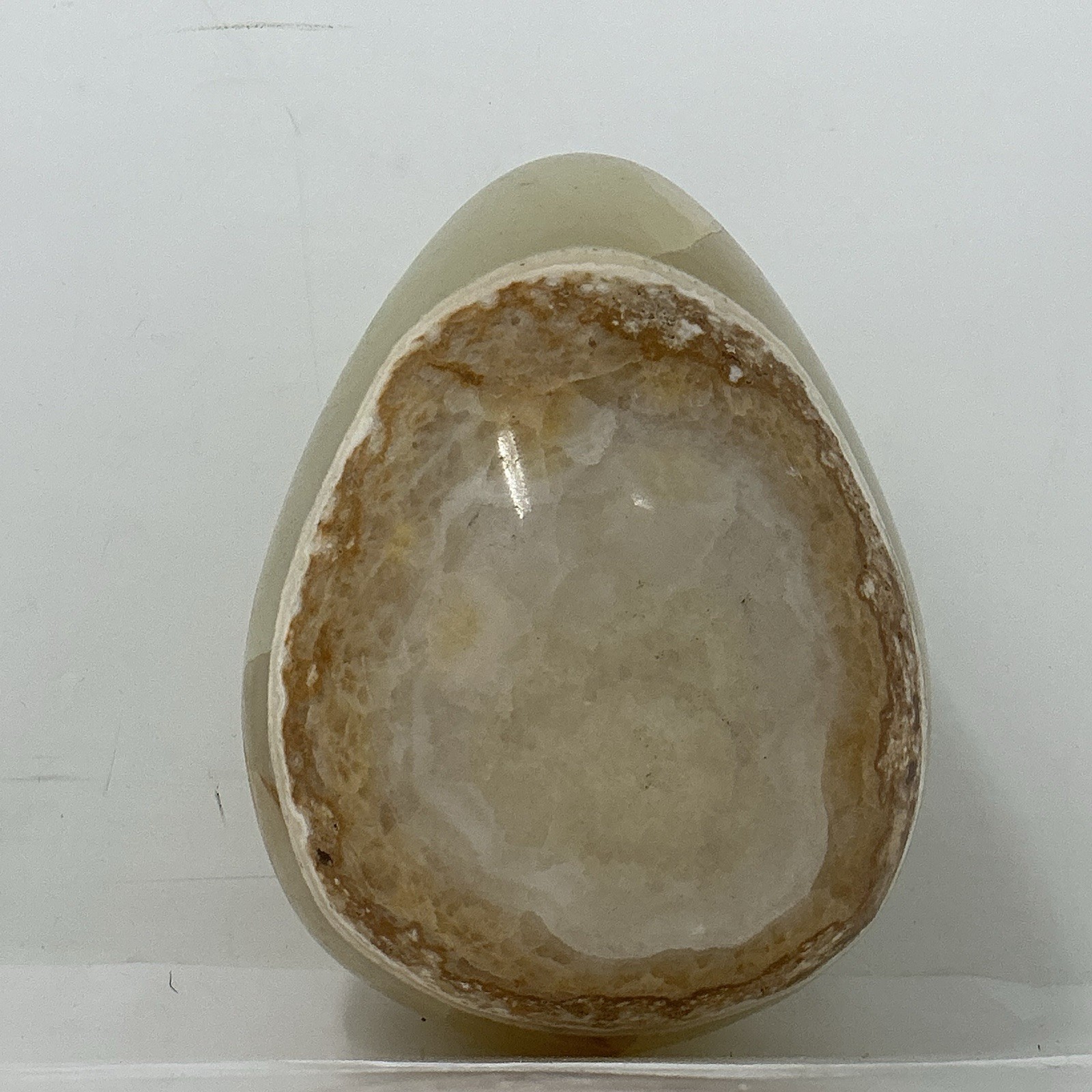Hand Carved Natural Stone Egg Decorative Gemstone Sculpture No Stand