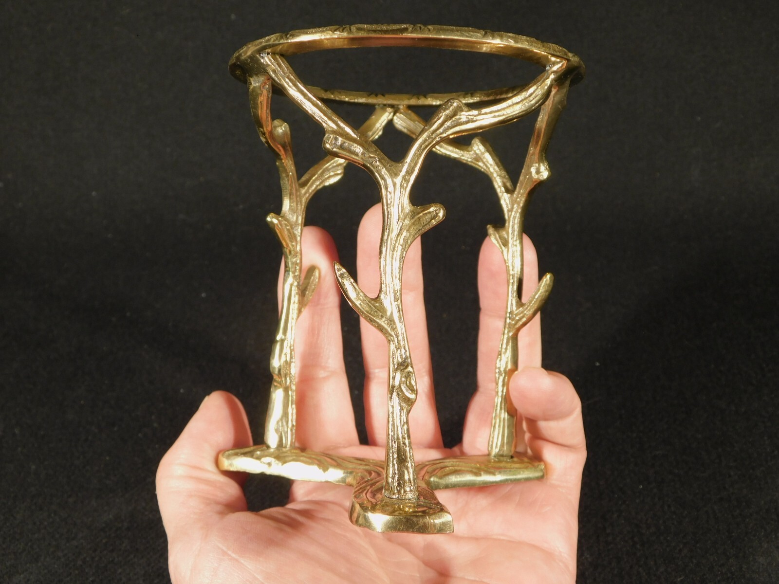Sphere Display Stand Large Size Brass / Gold Color Tall BRANCH Design