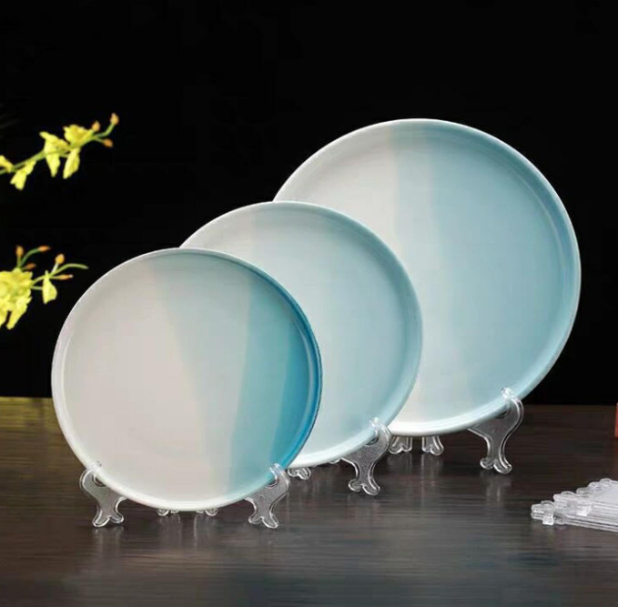 12 Pack Plastic Easel Stand Clear Display Stand Plate Stands for Display ( 7 in)