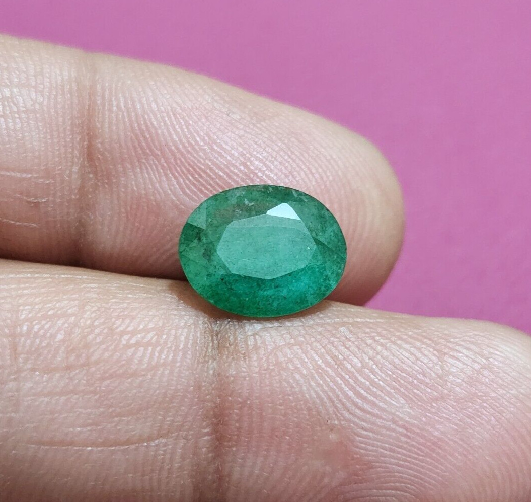 Beautiful Natural Top Zambian Emerald Faceted Oval Shape 3.60 Crt Loose Gemstone