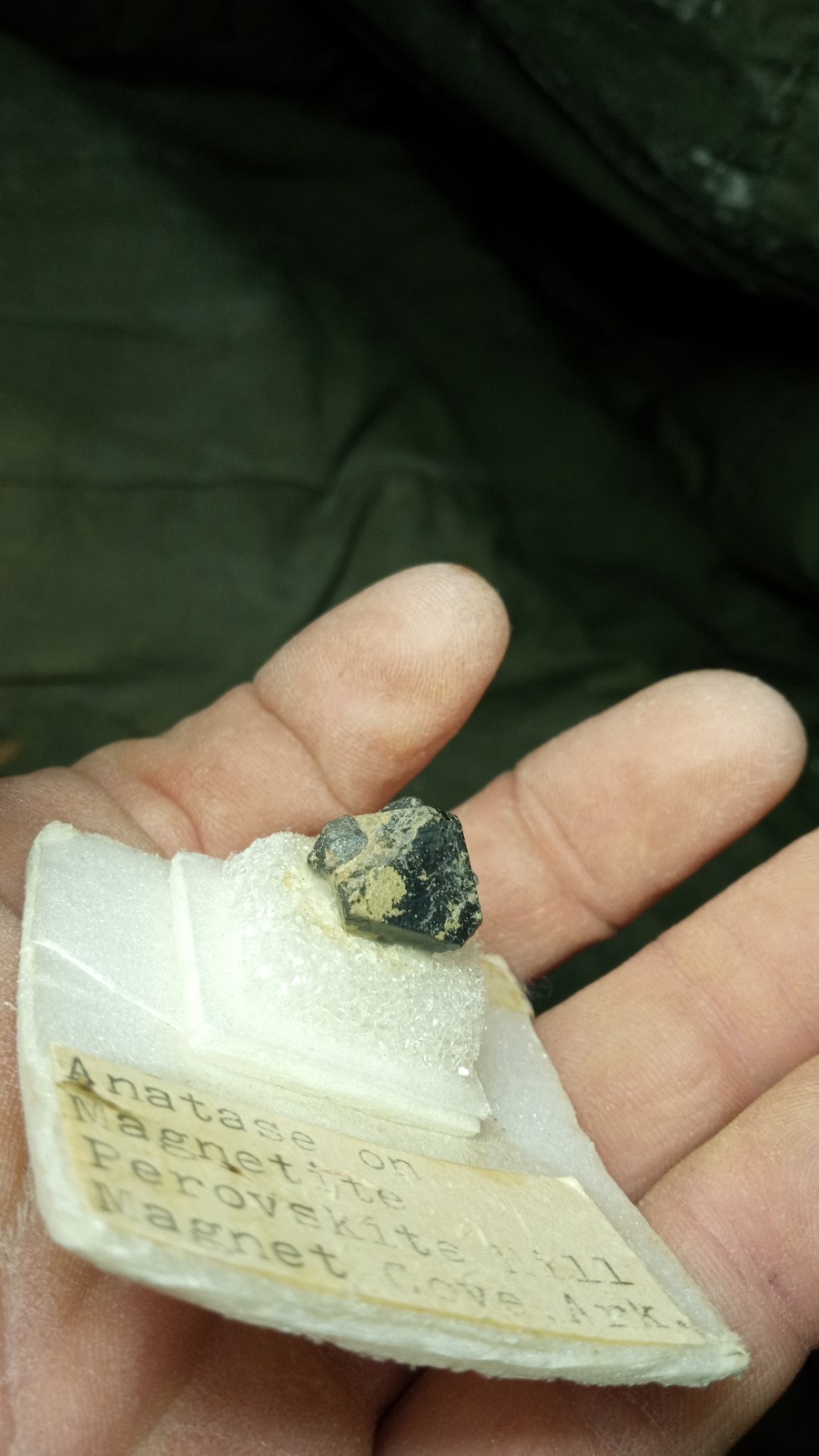 Old Collection Anatase Crystal on Magnetite Magnet Cove Arkansas Perovskite Hill