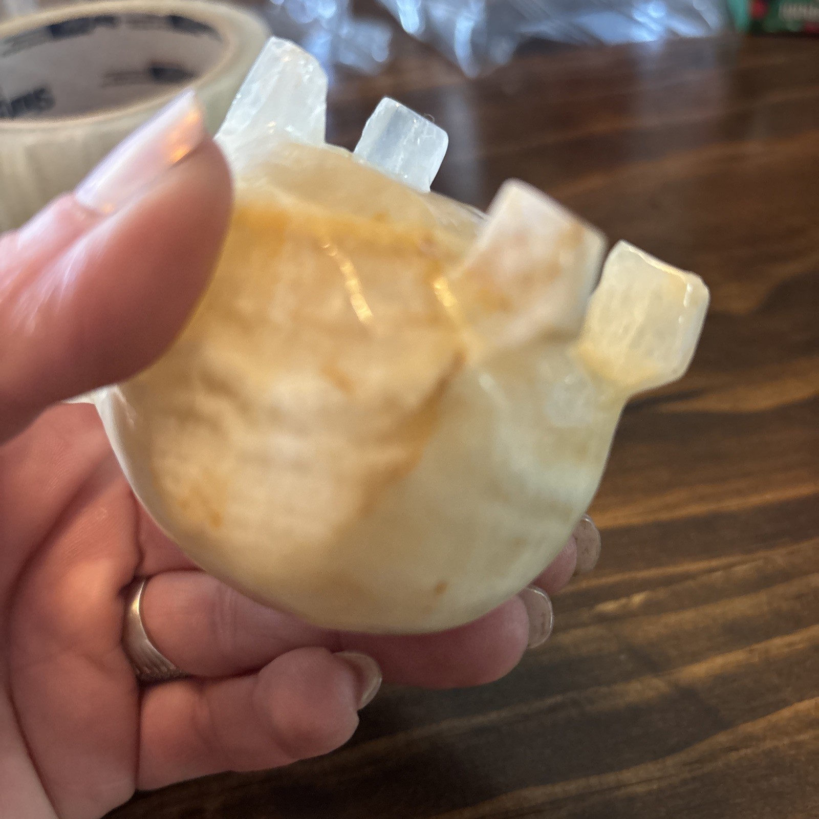 Carved White Opaque Quartz Stone Pig Figurine Healing Stone