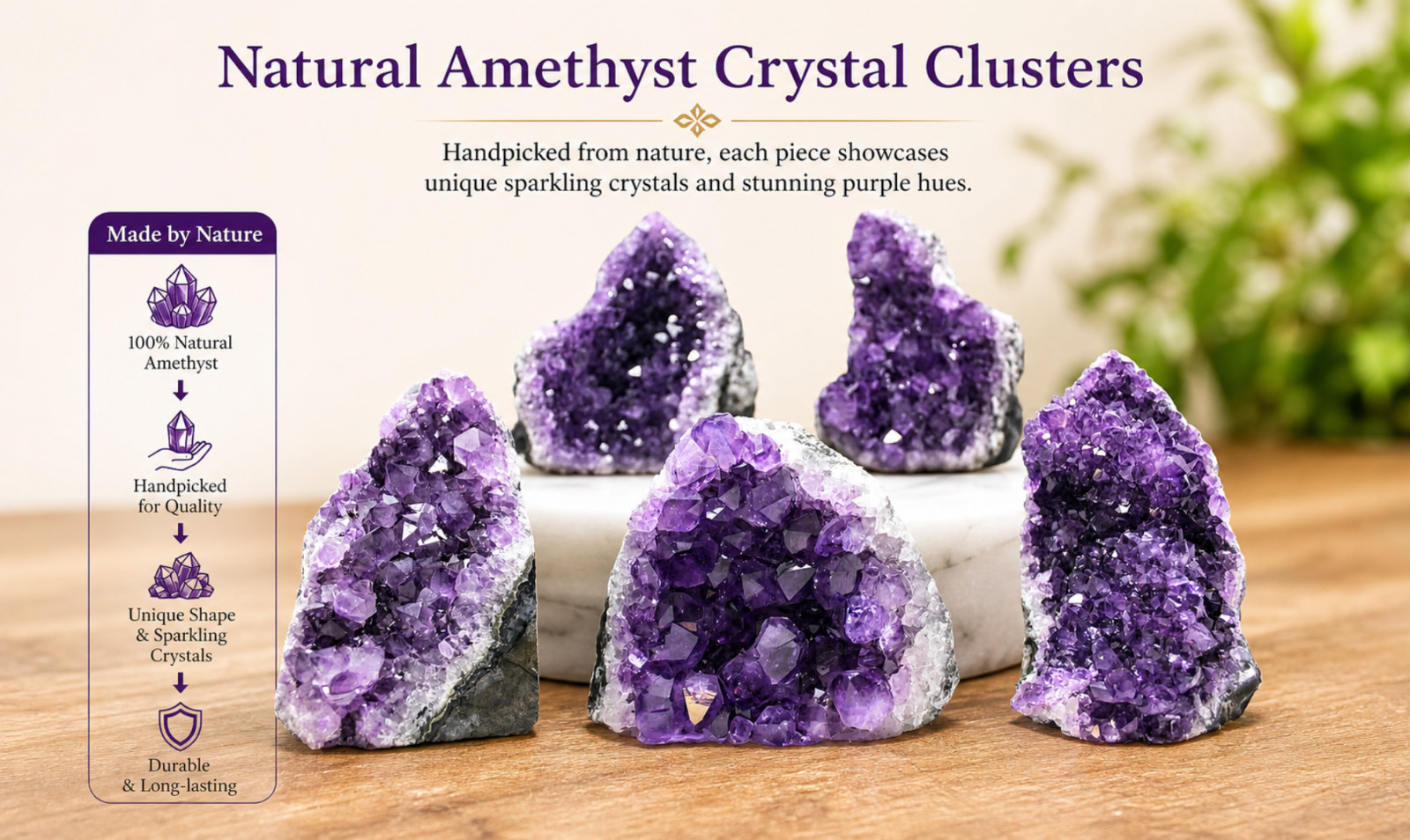 XL Natural Amethyst Geode Cluster Cut Base 12oz-1lb Free Standing Decor