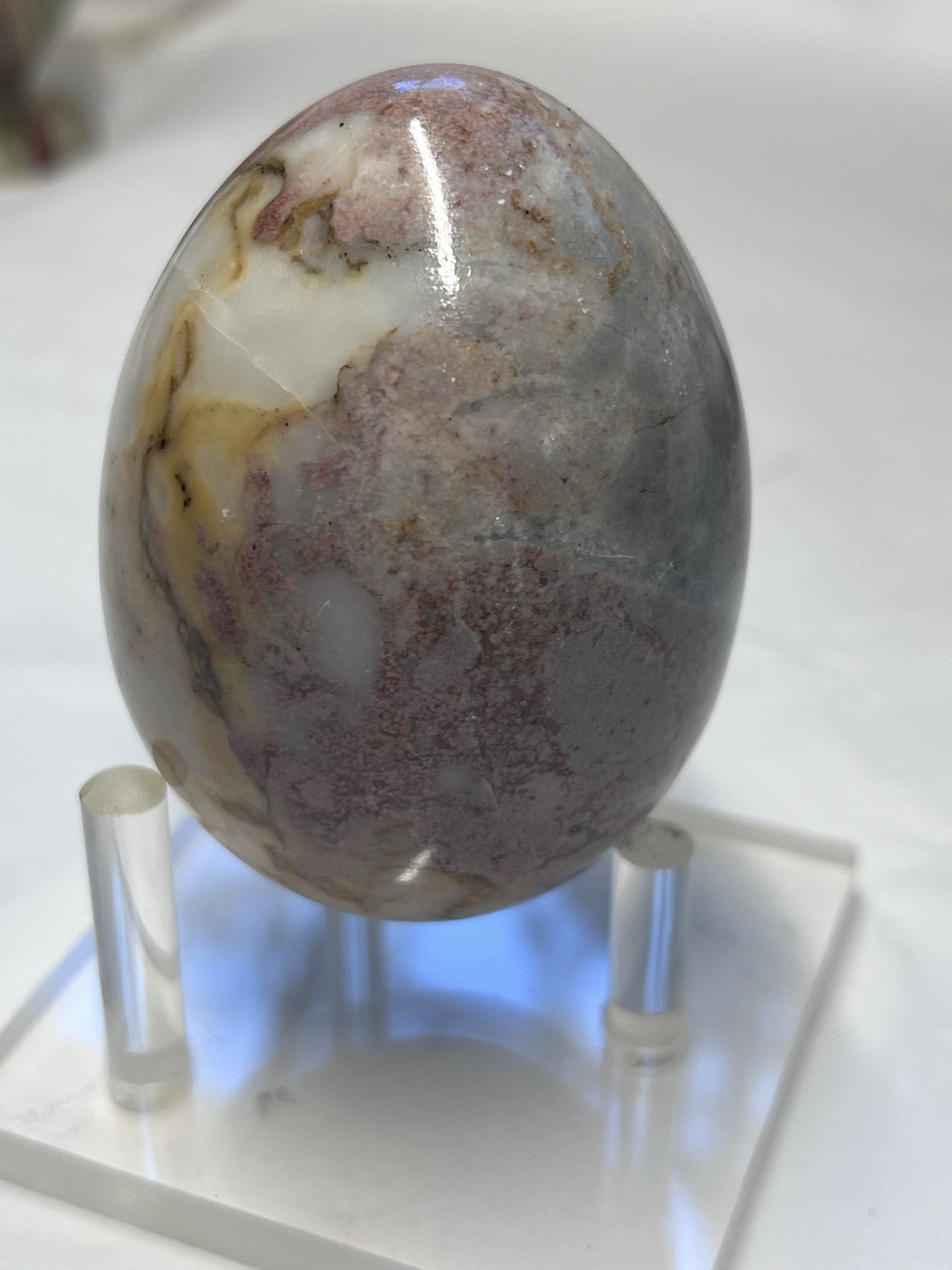 Polished Agate Stone Egg – Unique Natural Gemstone Display Piece (no Stand)