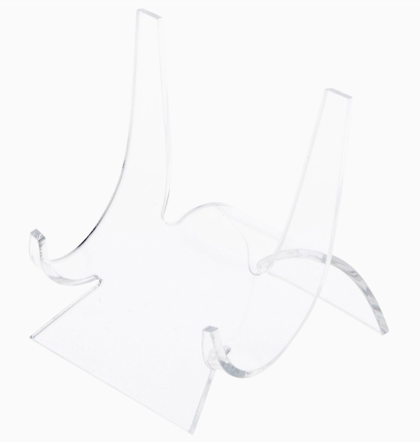 Curved Stand Clear Acrylic Display Easel for Rock Fossil Mineral Agate LARGE