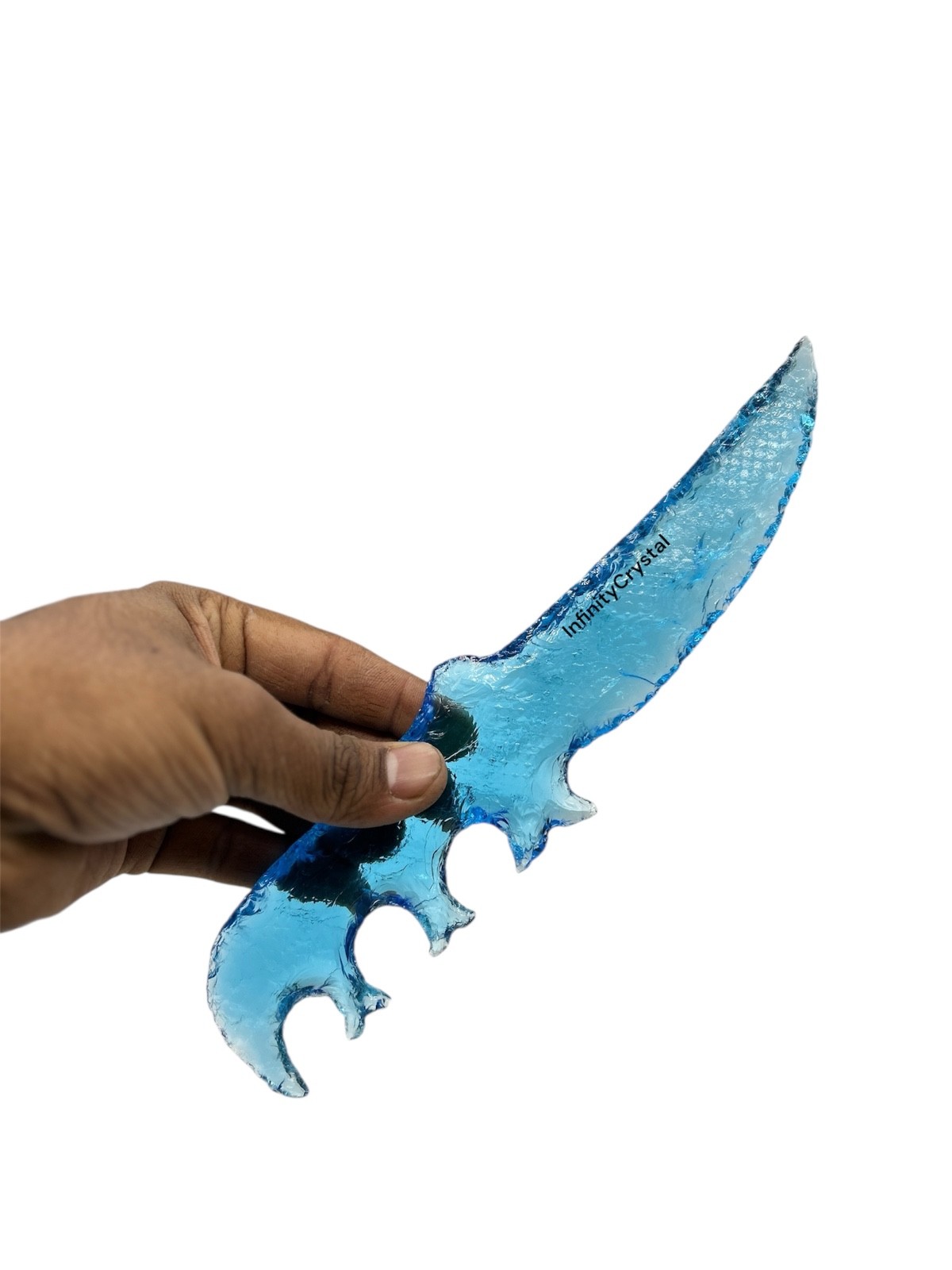 Aqua Blue Obsidian Glass Knife 9–10” Handmade | Ritual Pagan Collectible Dagger.