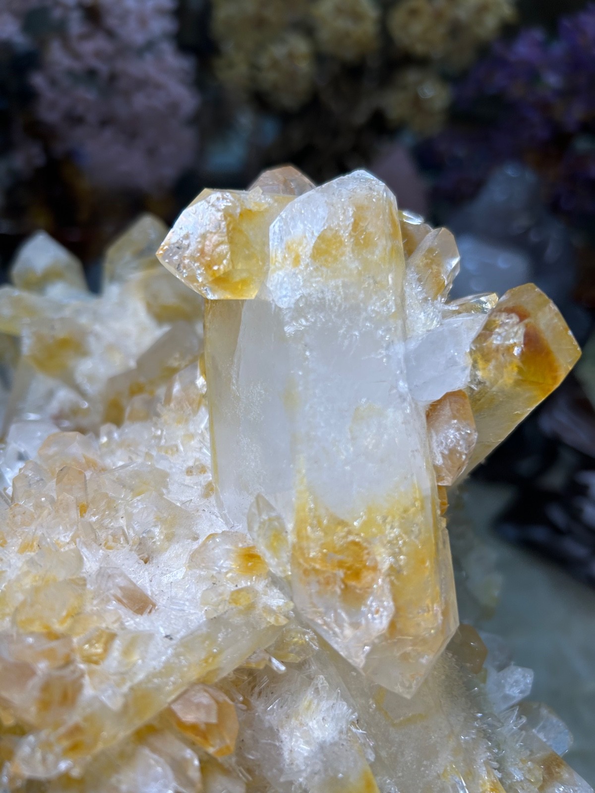 Mango Quartz Specimen Freeform on custom acrylic stand big