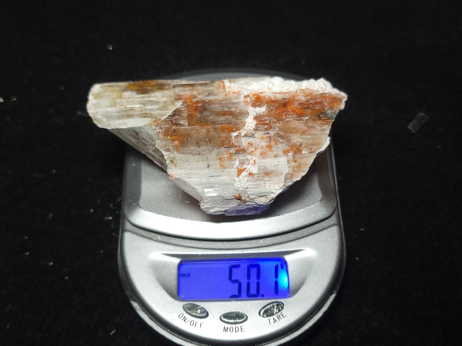 Kernite w/ Realgar Specimen from Boron, CA 3″x1.5″x0.5″ (50.1 Grams)
