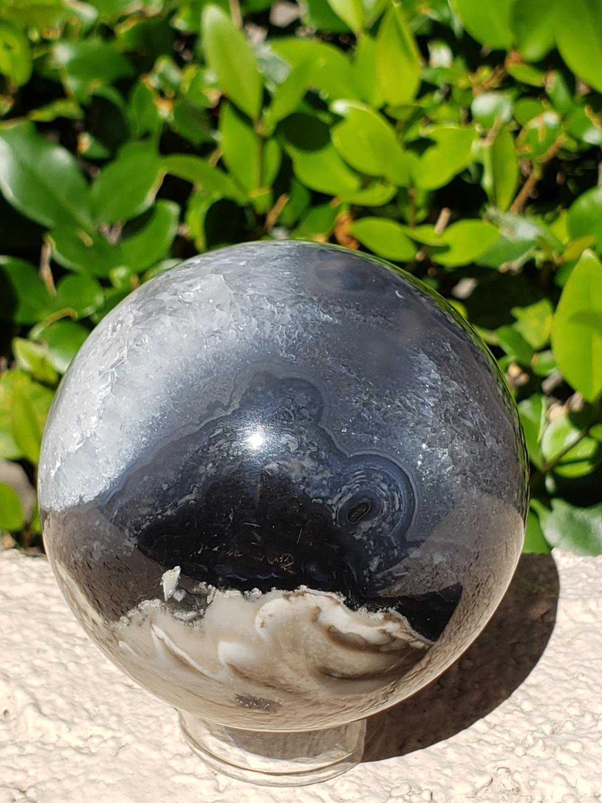 2.63″ Volcano Agate Quartz Crystal Sphere Ball Orb Stunning Green UV, 400g
