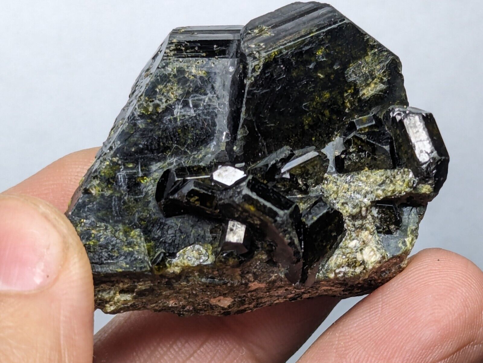 Terminated Magnetic (Magnetite) Epidote Crystal From Baluchistan, Pakistan.