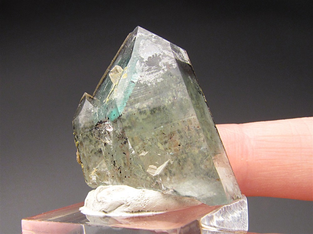 Pale Blue Ajoite in Quartz Crystals, Messina Mine, South Africa