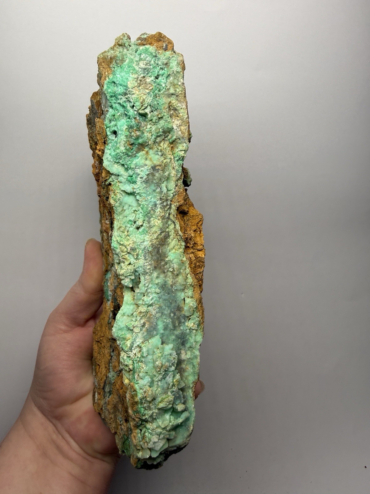 8” Druzy Mint Green Smithsonite Cluster — Indonesia