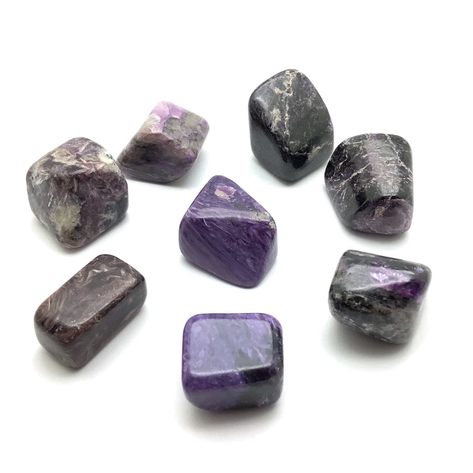 Charoite Stone Lot 8 Polished Purple Specimens Siberia