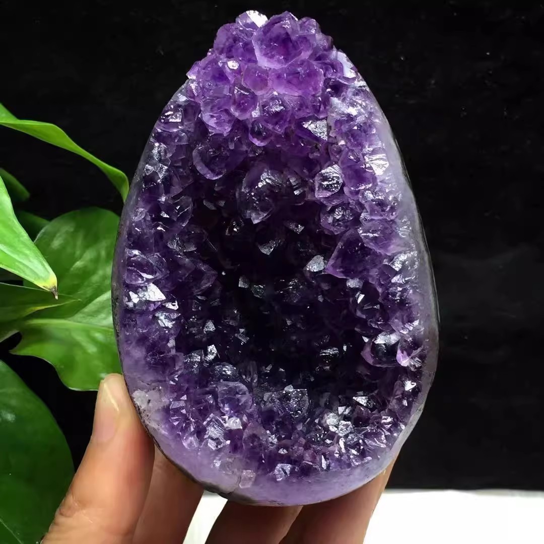 Natural Uruguay Amethyst Geode Egg Crystal Cluster Home Decoration