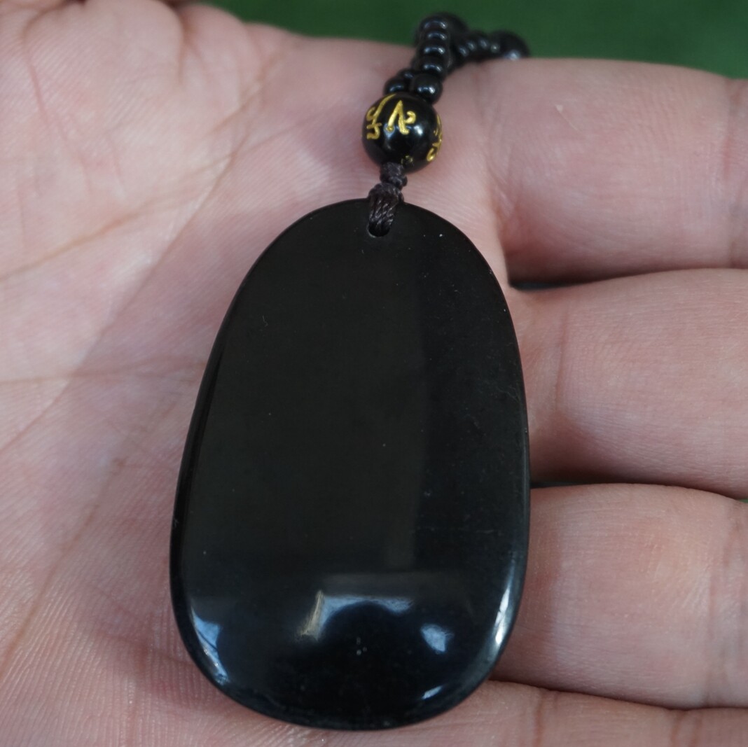 5 Pieces Natural Black Obsidian Lucky Pendant Necklace Guanyin Buddha Healing