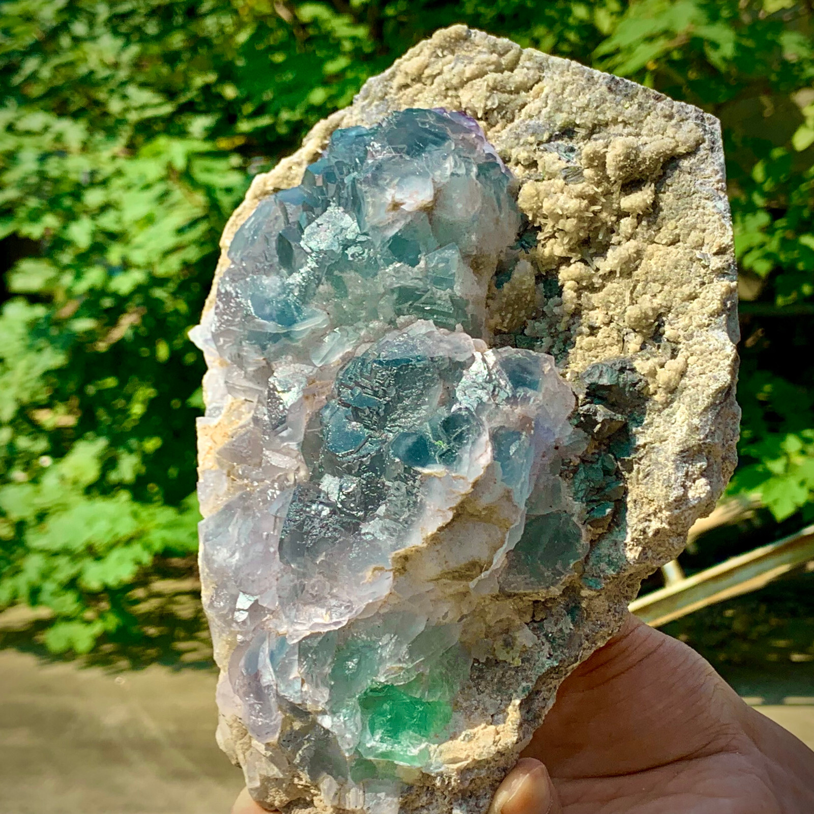 5LB pound rare transparent blue cubic fluorite mineral crystal sample/China-