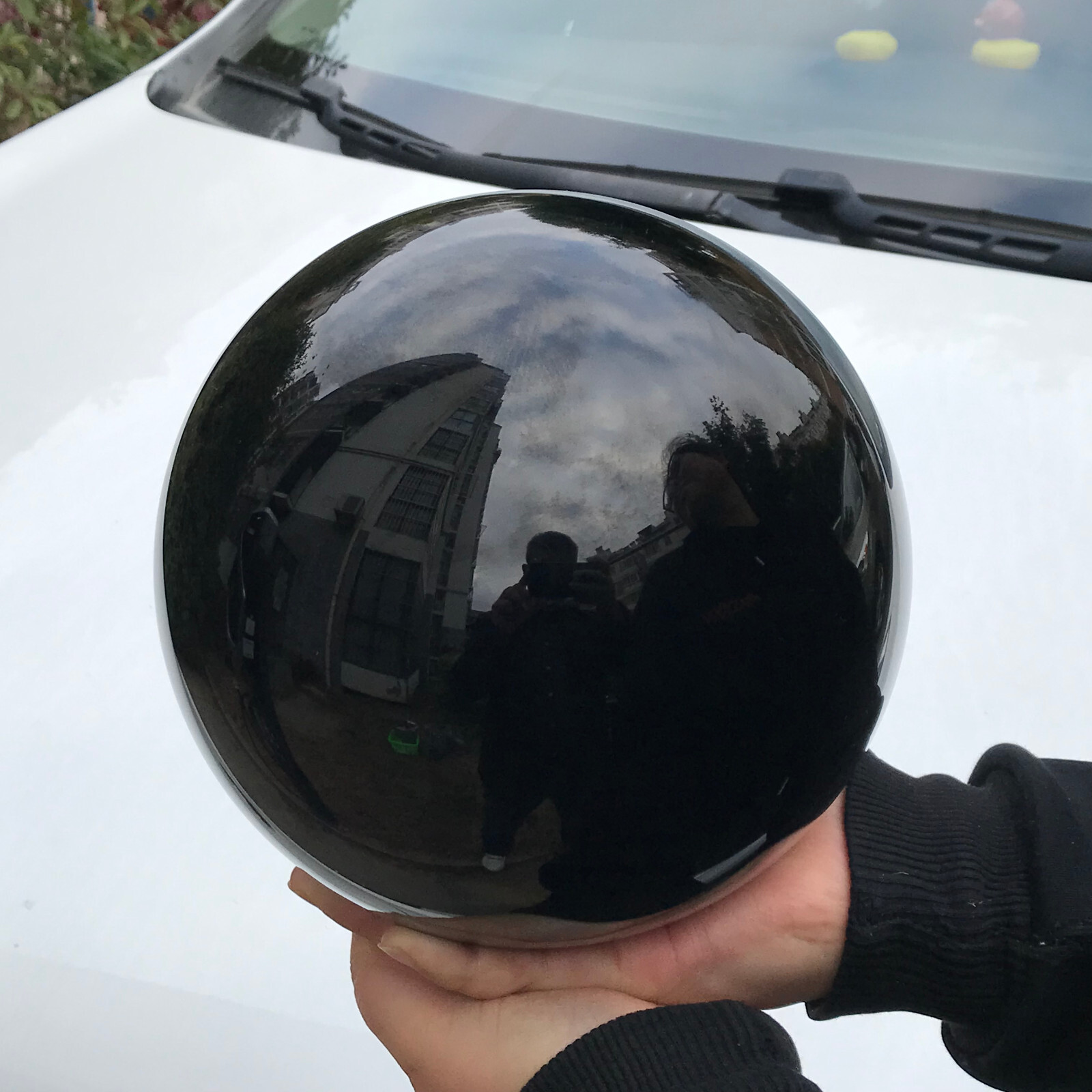 22LB TOP Natural obsidian Quartz Sphere Crystal Ball Healing+stand