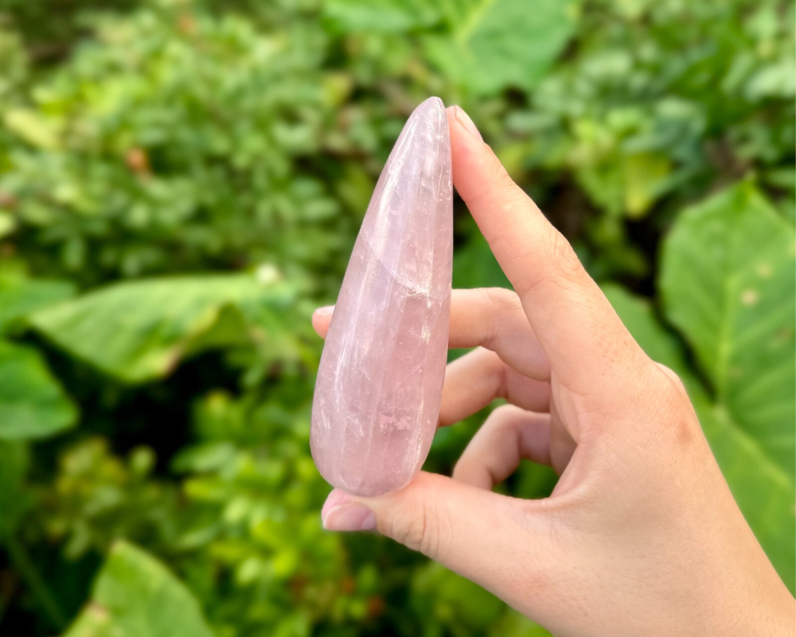 LARGE Rose Quartz Massage Wand, Natural Rose Quartz Crystal Wands – Choose Size
