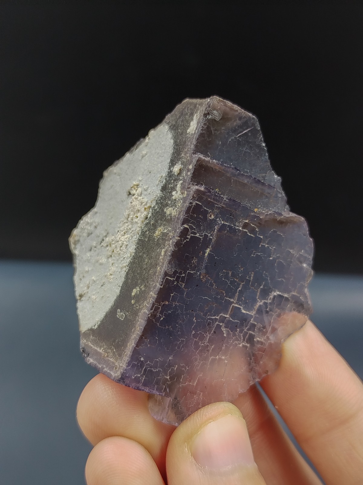 455g Natural Cubic Blue Purple Fluorite Crystal Specimen Mix Lot Mineral Stones