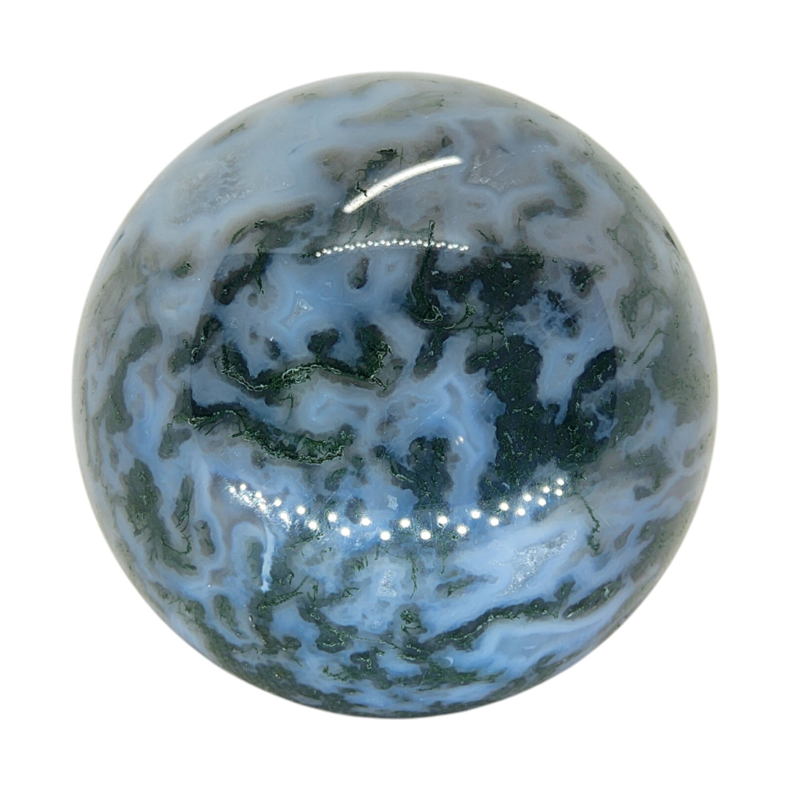 Moss Agate, 2 1/8 inch, sphere, ball, display, specimen, #R-6375