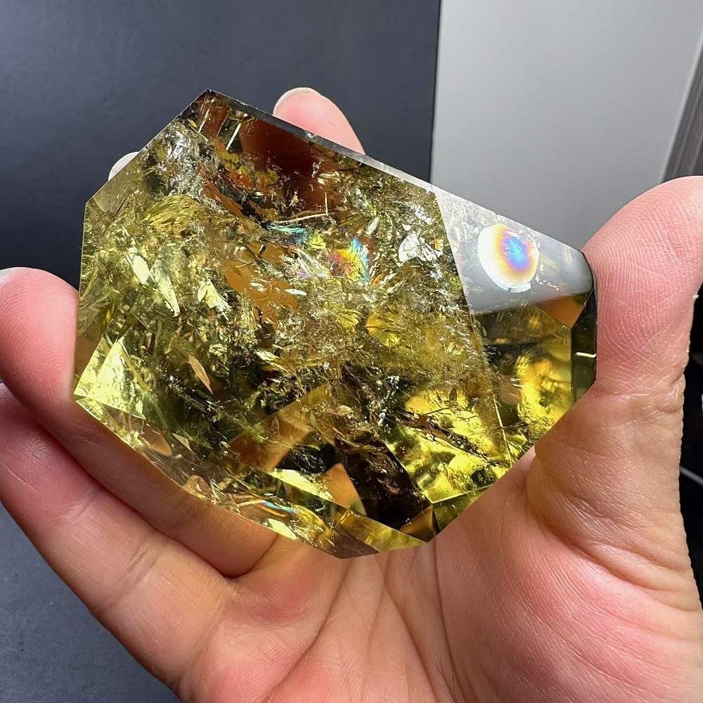 342g Natural Citrine Quartz Carved Freeform Crystal Reiki Healing Decor