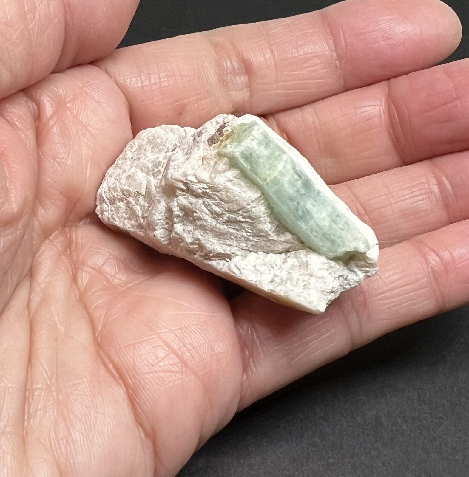 Aquamarine & Feldspar Genuine Rough Stone from Brazil 41g 1 1/2in