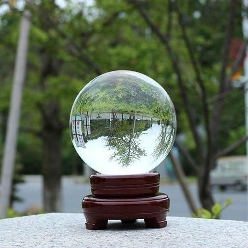 TOP 200MM 22LB Clear Crystal Ball Meditation Glass Sphere Photo Prop Free Stand