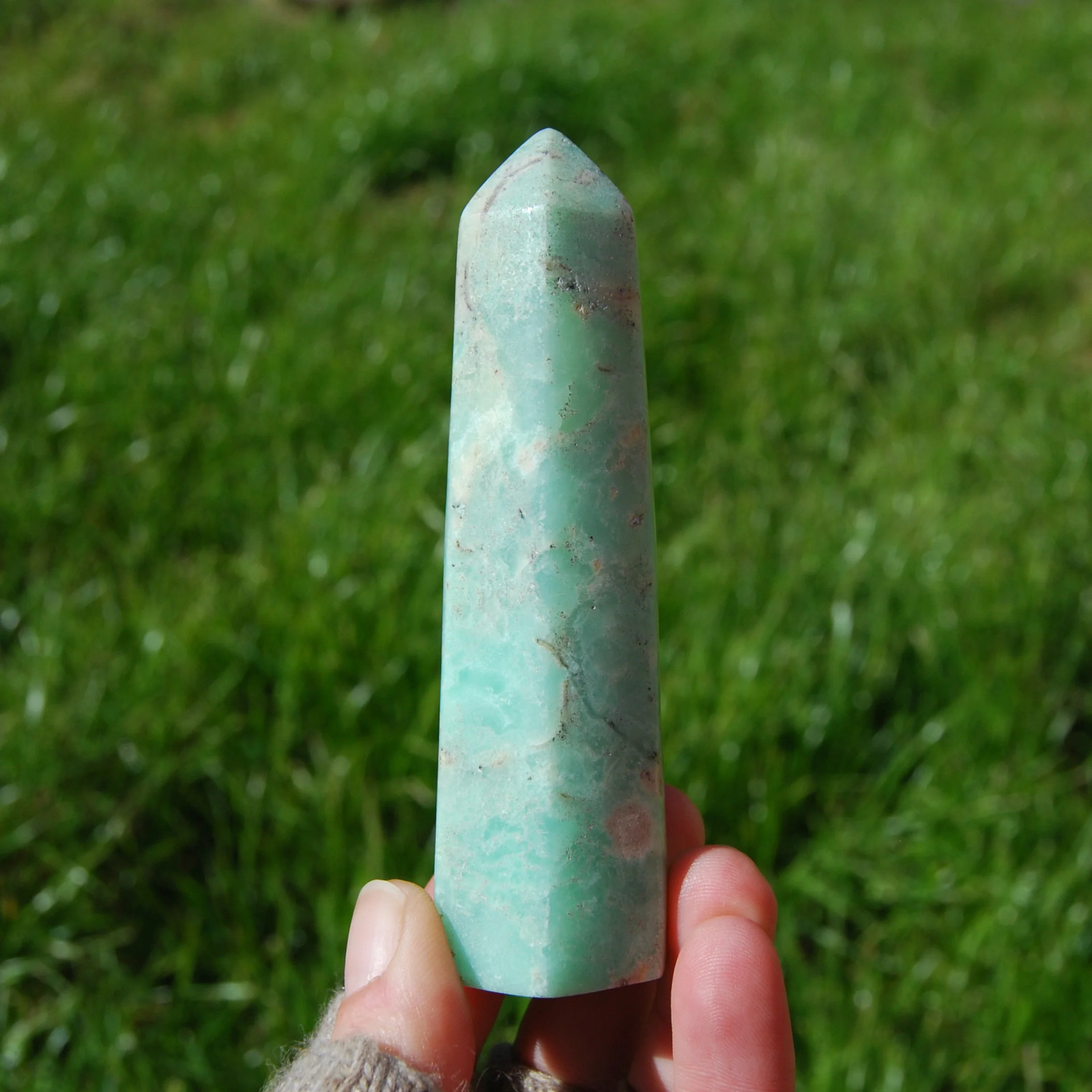 4.25in 150g Large Green Chrysoprase Crystal Tower